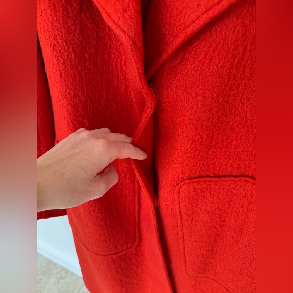 Bernardo Textured Long Coat Burnt Orange Red - Picture 3 of 11